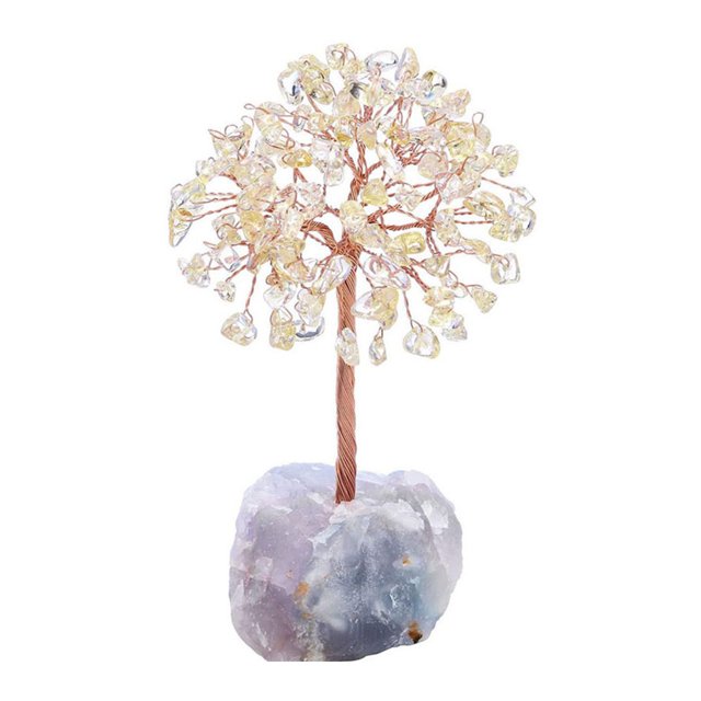 Base de Fluorita Bewildely Árbol en Maceta Decoración de Cobre para Varias Ocasiones Estilo 7