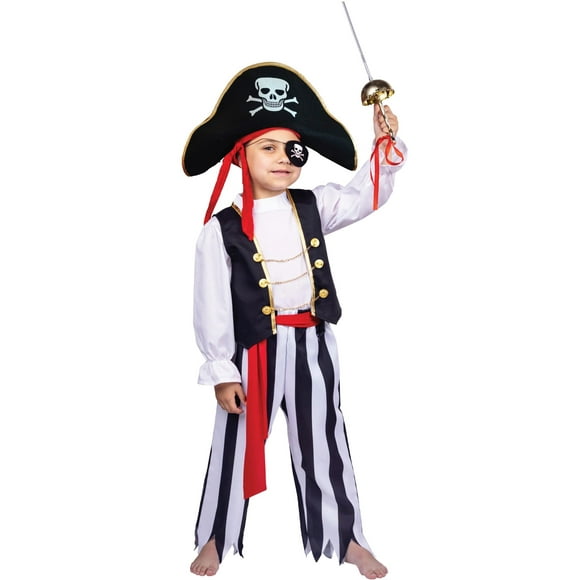 Disfraz de pirata Dress Up America para niños con blusa, pantalones y más