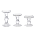 thumbnail image 1 of Glass Candle Holders, Clear Pillar Taper Candlestick Crystal Candle Holder Stand for Dinner Table 3Pcs, 1 of 8