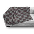 thumbnail image 3 of Abstract Soft Flannel Fleece Throw Blanket, Persian Moroccan Middle Eastern Design with Flower Image, Cozy Plush for Indoor and Outdoor Use, 50" x 60", Pale Grey Burgundy, by Ambesonne, 3 of 6