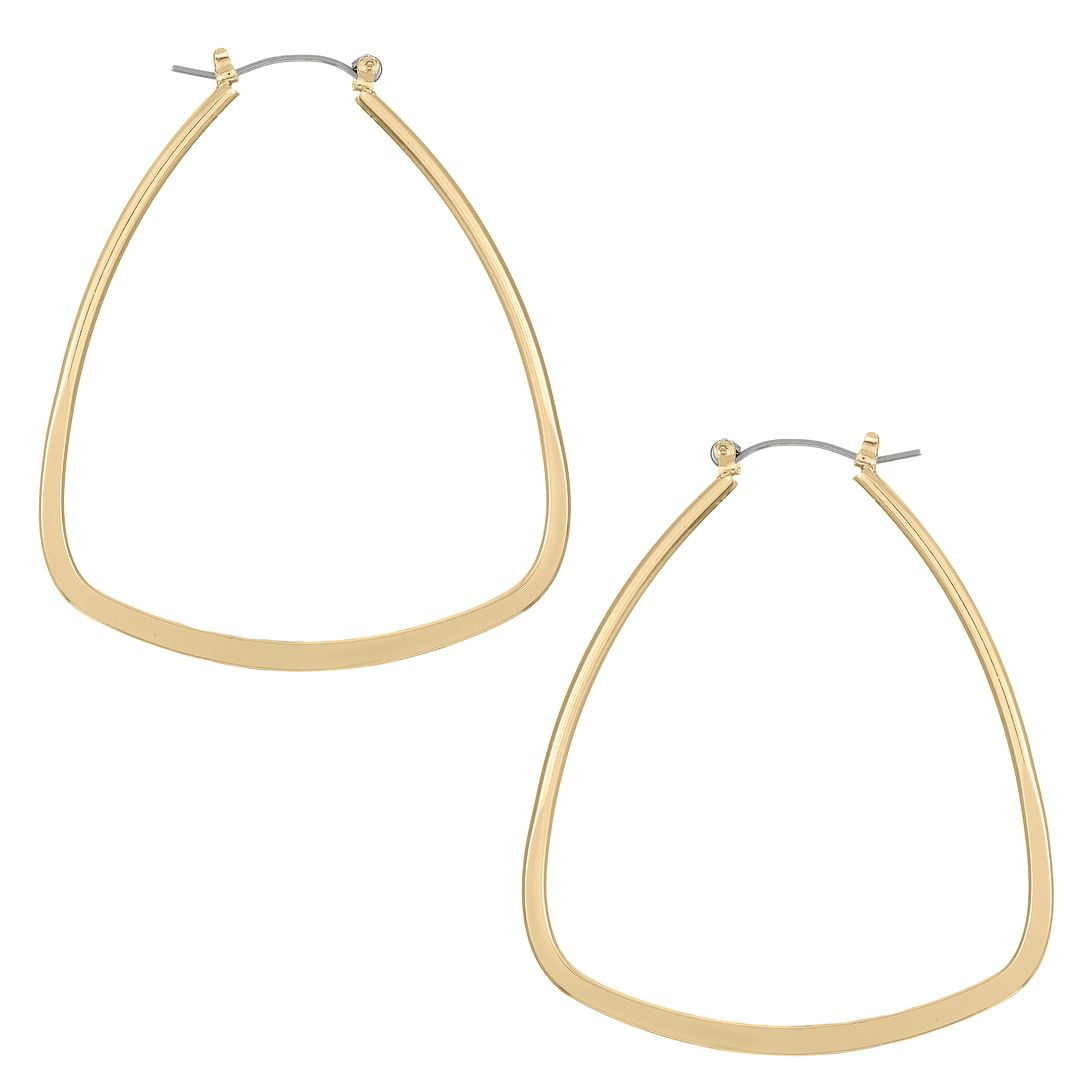 Time and Tru Squared Gold Hoop Earrings for Women