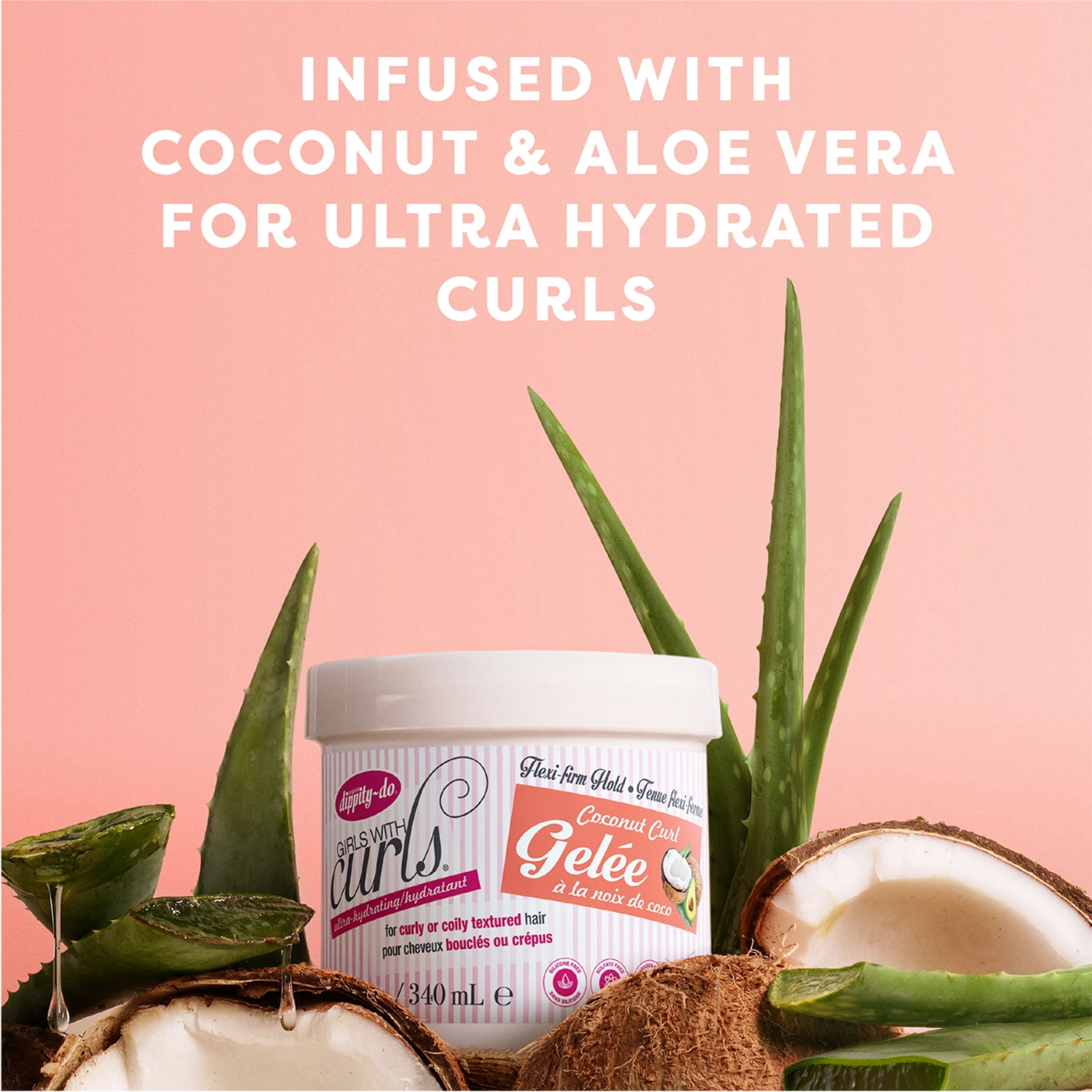 Dippity-do Girls with Curls Ultra-Hydrating Flexi-Firm Hold Coconut Curl Gelee, 11.5 fl. oz.
