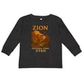 thumbnail image 3 of Inktastic Zion National Park Utah Vintage Landscape Art Boys or Girls Long Sleeve Toddler T-Shirt, 3 of 5