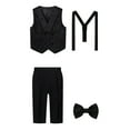 thumbnail image 2 of Hiijoy Big Boys Formal Suit Waistcoat Trousers Bow Tie Tuxedo Outfits, Sizes 9-10Y, 2 of 6