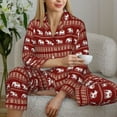thumbnail image 6 of Xecao Elephant Print Women Pajamas Set Soft Sleepwear Pjs long Sleeve Button Down Nightwear with Long Pants-XX-Large, 6 of 7