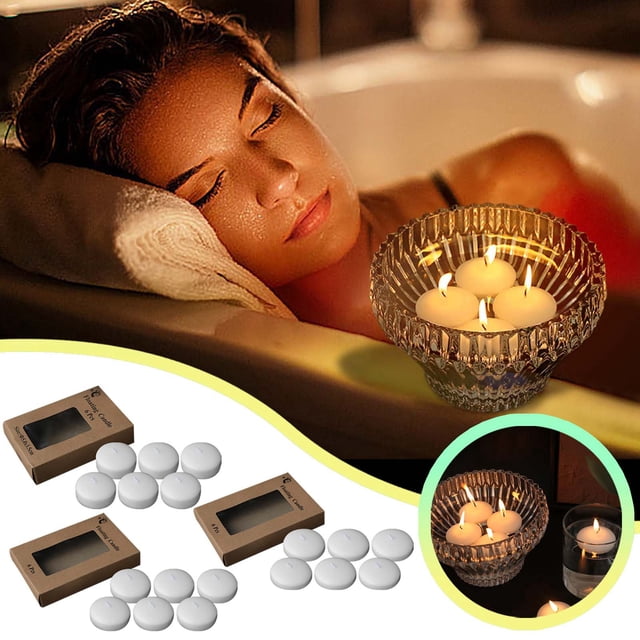 Hbdhejl Floating Candles For Weddings Parties Water Soy Wax Tea Lights Clean Decorative Centerpiece