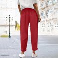 thumbnail image 5 of Corduroy Pants Women Elastic High Waist Wide Straight Leg Loose Sweatpants with Pockets Lounge Trousers, 5 of 8