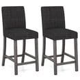 thumbnail image 1 of Gymax 2PCS 24.5'' Counter Height Bar Stools Modern Fabric Upholstered Kitchen Chairs Gray, 1 of 9
