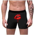 thumbnail image 4 of Xmyrz Valentine's Day Funny Boxers For Men Underwear Trendy 3D Lip Print Breathable Personality Suitable Relaxed Underpants, 4 of 5