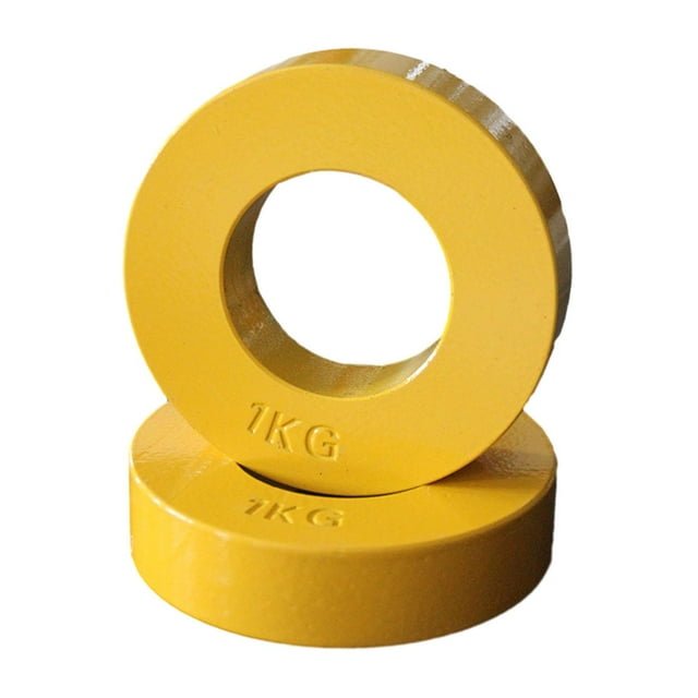 S SERENABLE 2 Pieces Fractional Micro Weight Plates Extra Weights for Cross Training Gym Yellow 1kg