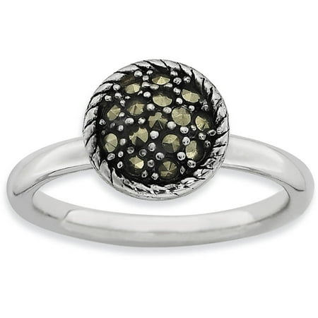 Stackable Expressions Marcasite Sterling Silver Ring