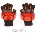 thumbnail image 5 of Dyfzdhu Laptop Women Men USB Heated Mitten Full&Half Finger Winter Warm Knit Hand Gloves Coffee, 5 of 9