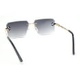 thumbnail image 4 of Luxury Bling Rimless Chain Jewel Arm Rectangle Hustler Gangster Sunglasses Gold - Smoke, 4 of 4