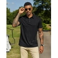 thumbnail image 5 of COOFANDY Mens Polo Shirt Casual Short Sleeve Button Collared Polo Golf Shirt Pocket Soild Cotton Tees T Shirt, 5 of 9