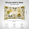 thumbnail image 6 of Disketp Gnomes Bees And Sunflowers Satin Pillowcase For Hair And Skin - Satin Pillow Cases Standard Size 20x30 Inches With Zipper,Gifts For Women Men, 6 of 8