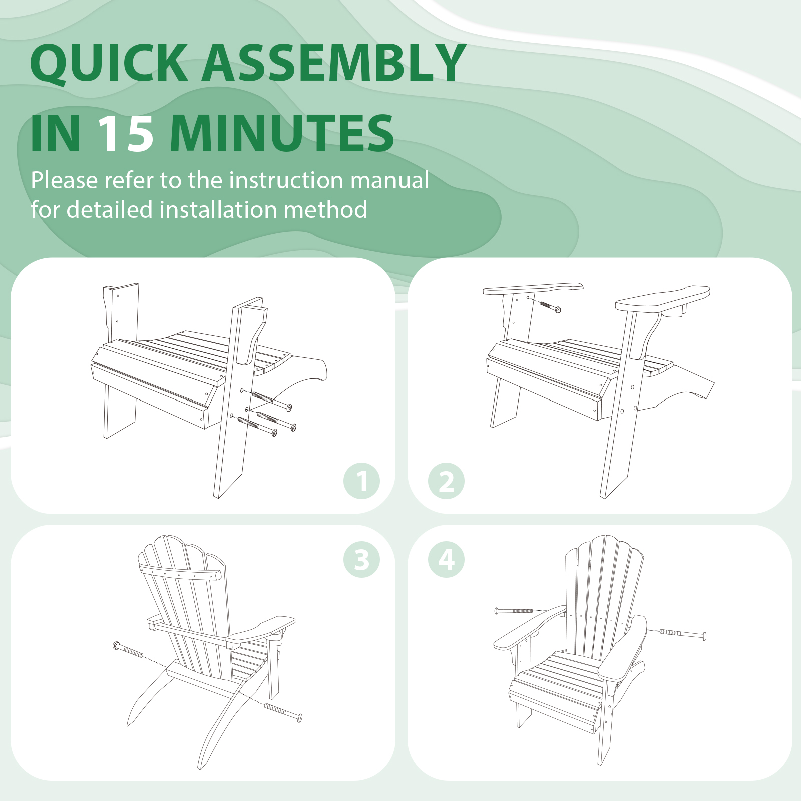 Cecarol Oversized Adirondack Chair Plastic, Outdoor Fire Pit Chair with Cup Holder, Adirondack Patio Chair Weather Resistant for Outside, Porch, Lawn, Garden- AC01, White