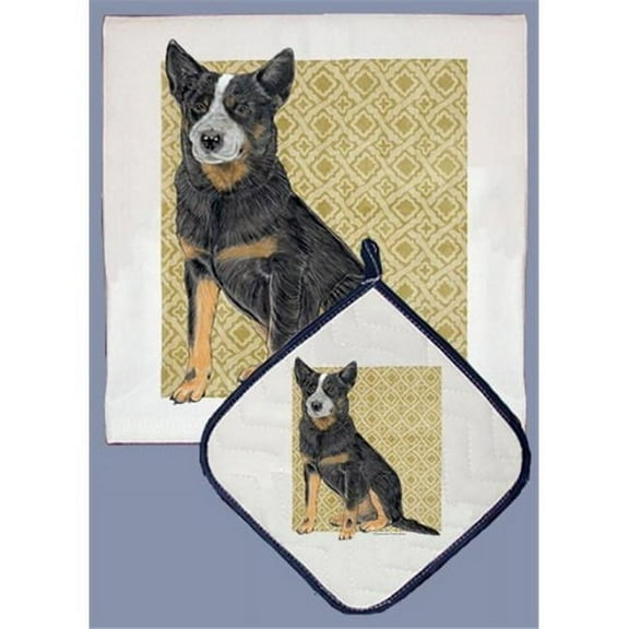 Pipsqueak Productions DP998B Australian Cattle Dog Dish Towel And Pot Holder Set