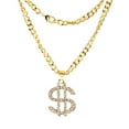Hop Style Dollar Sign Alloy Pendant Surfer Chain Necklace Gold Unisex