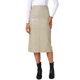 thumbnail image 1 of Falda Lápiz Midi de Piel Sintética de PU para Mujer INSPIRE CHIC con Cintura Alta y Espalda Dividida Color Beige, 1 of 6
