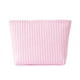 thumbnail image 2 of Bolsa de cosméticos de punto impermeable, estuche portátil estilo Ins, diseño de rayas con bloques de color, ideal para viajes, para maquillaje, organizador de artículos esenciales diarios, accesorio, 2 of 9