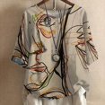 thumbnail image 2 of Blusa informal de manga corta con cuello redondo para mujer con estampado de botones y camisetas sueltas Pompotops hfajkhk128839, 2 of 4