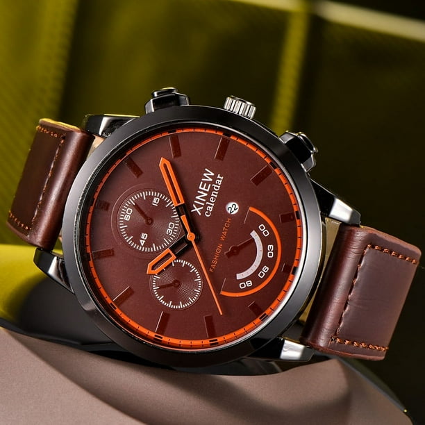 Special Discount Mens Watch Vintage Classic Mens Date Leather Strap Sport Quartz Watch Watches Men Akmoler Walmart
