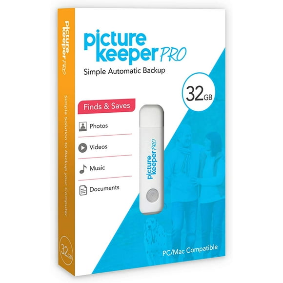 Smart USB Flash Drive 32GB - Picture Keeper PRO External Photo Video and File Backup Device for PC and MAC Laptops
