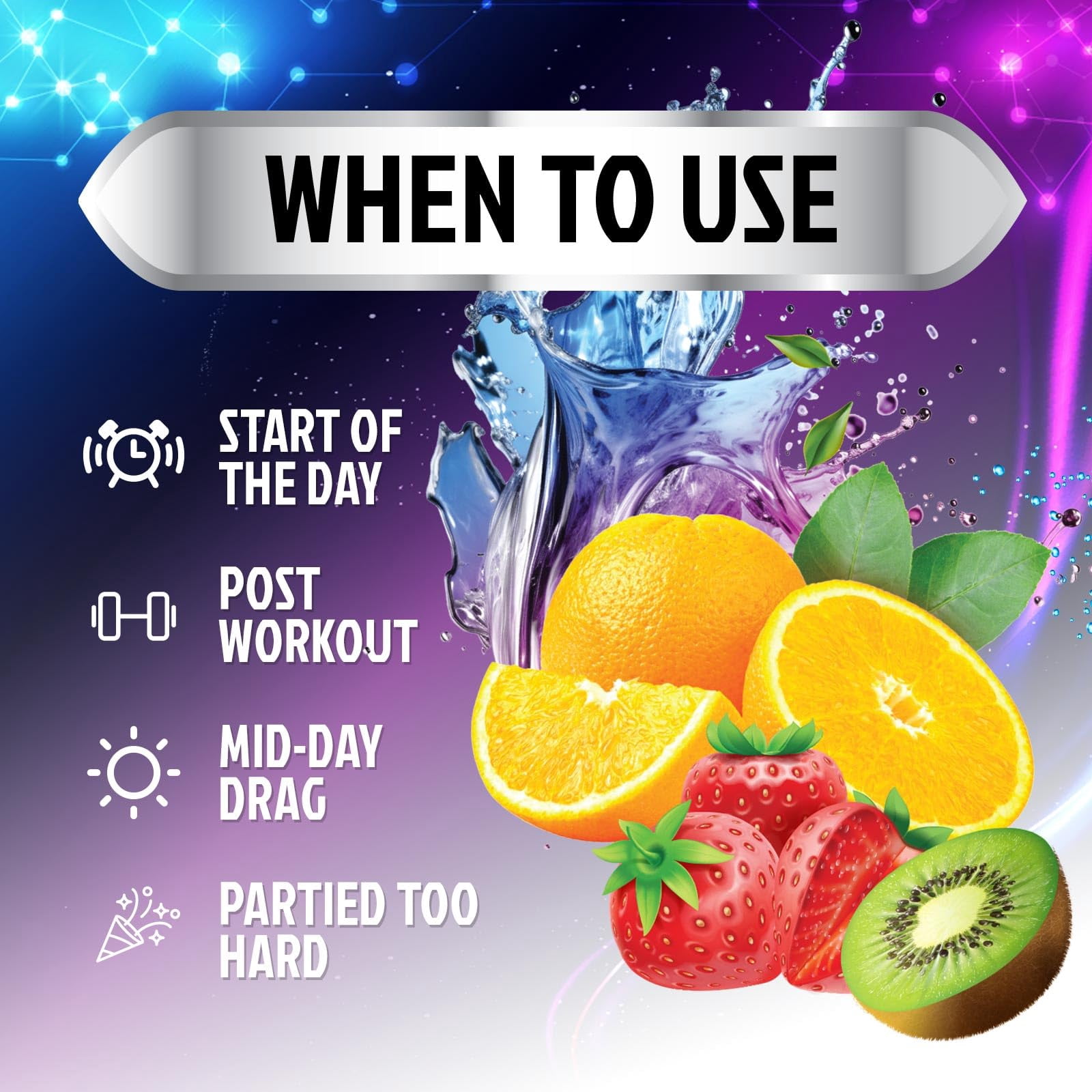 Hydration Electrolyte Powder 1200mg - Advanced Hydration Formula Daily Liquid Replenisher Drink Mix - Electrolytes Multiplier with Minerals, Potassium & Real Salt, Tasty Fruit Flavor - 60 Servings
