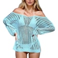 thumbnail image 2 of Beach Coverups for Women 2026 Beach Swim Cover Up Gold Strapless Beach Cover Up Dress with Hollow Out Crochet Detailing for and Holiday Wear, 2 of 5