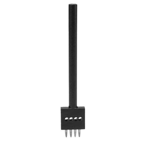 Herramienta de perforación de cuero negro, herramienta de artesanía de cuero, bricolaje de acero para cuero (4 puntas)