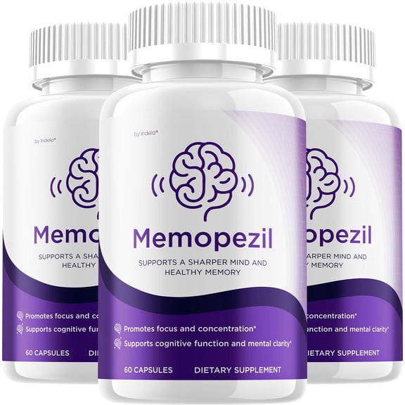 Memopezil Capsules – Memopezil Natural Blend Memory Focus Support Supplement, 3 Pack, 180 Capsules