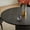 Black Table+white-black Chairs, variant on 5-Piece Round Dining Table Set, 35.04" Modern Farmhouse Wood Top with Gold Roman Column Pedestal Base and 4 Velvet Nailhead Chairs with Ring Pull for Kitchen,Dining Room,Black