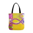 thumbnail image 2 of ASHLEIGH Religious Fish Symbol Painting Canvas Tote Bag Tote Shopping Bag Washable Grocery Tote Bag, Craft Canvas Bag for Women Men Kids, 2 of 3