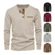thumbnail image 2 of Camisa Henley De Pana De Casual, Playera Delgada De Manga La, 2 of 8