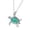 Green, variant on Sea Turtle Pendant Necklace, Cute, Lovely, Adjustable, Silver Plated Link Chain Animal Jewelry for Women Men