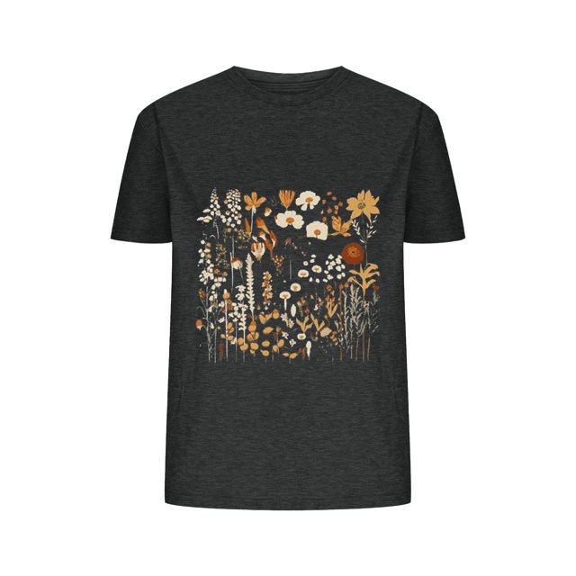 Blusas de Verano de las Mujeres Flor Impresa Cuello Redondo Manga Corta Superior, Verano Superior de las Mujeres