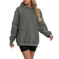 thumbnail image 2 of Jinhomg Women's Oversized Sweatshirts Loose Fit Comfy Long Sleeve Crew Neck Hoodies 2025 Trendy Y2K Teen Girls Boyfriend Pullover Tops Dark Gray XXXL, 2 of 6
