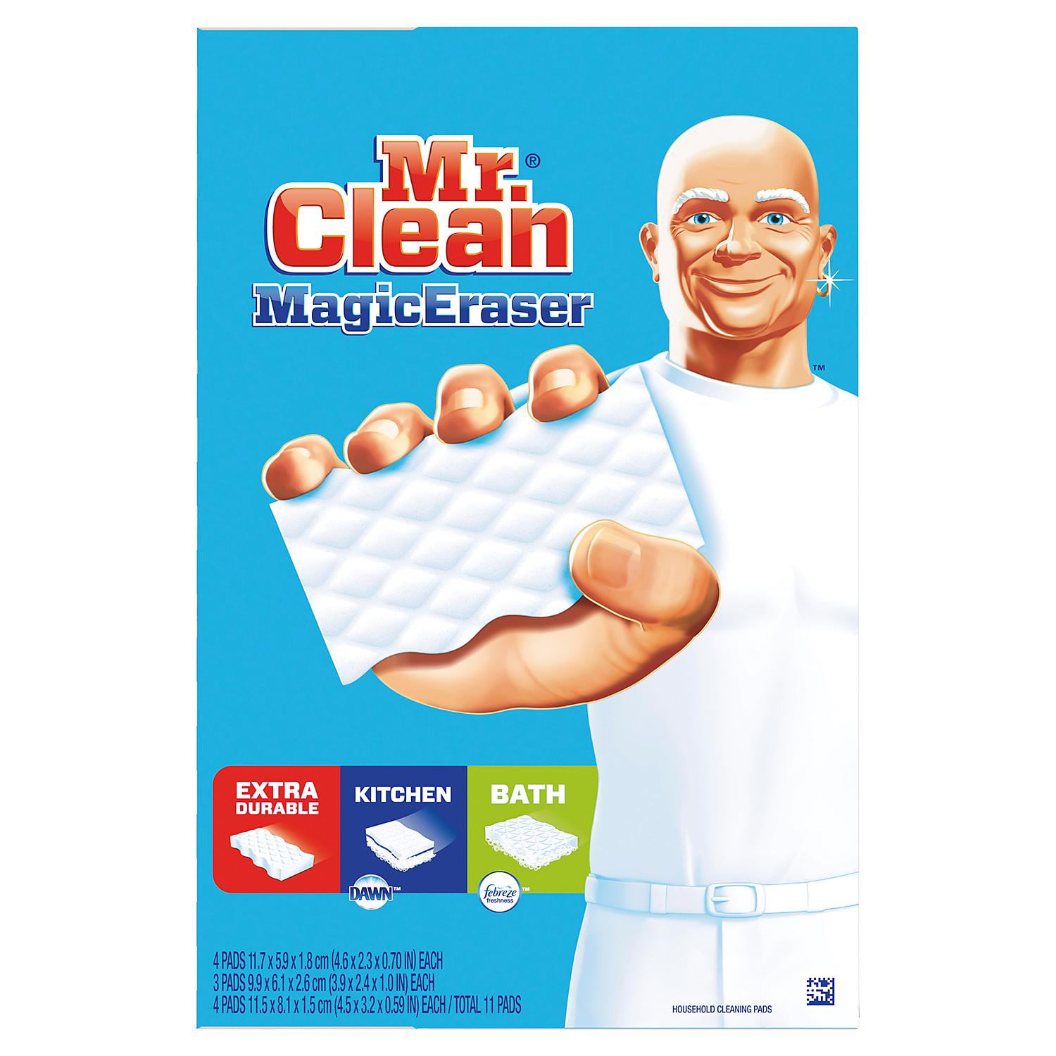 Bộ đa dạng bọt biển siêu tẩy xóa Magic Eraser của Mr Clean, được bán tại Walmart, là giải pháp hoàn hảo cho người tiêu dùng muốn có sản phẩm làm sạch chất lượng cao với giá cả hợp lý. Với gói 11 cây, bạn sẽ có đủ sản phẩm để làm sạch mọi vật dụng trong nhà.