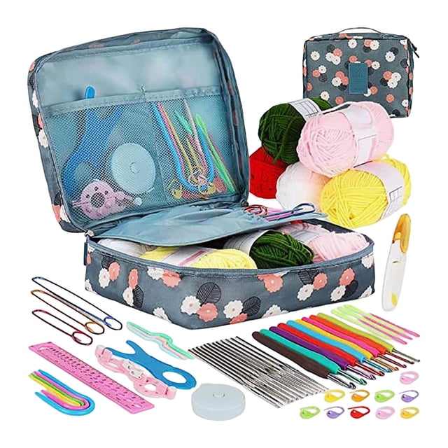 Vacemry Crochet Kit For Beginners Adults, Complete 59-Piece Set With Ergonomic Hooks And Lace Steel Needles, Includes Yarn And Accessories For Home Crafting, DIY Projects, And Stress Relief Gifts