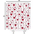 thumbnail image 4 of Valentine''s Day Shower Curtain Red Heart Abstract Stripes Romantic Sweet Love for Lover Couple Creative Bathroom Decor Fabric Curtain with Hooks, 4 of 4