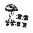 thumbnail image 1 of 7 piezas/juego de casco de bicicleta para niños, casco de patinaje, casco portátil a prueba de golpes para adolescentes, casco de monopatín para Plata negra, 1 of 8
