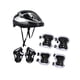 thumbnail image 1 of 7 piezas/juego de casco de bicicleta para niños, casco de patinaje, casco portátil a prueba de golpes para adolescentes, casco de monopatín para Plata negra, 1 of 8