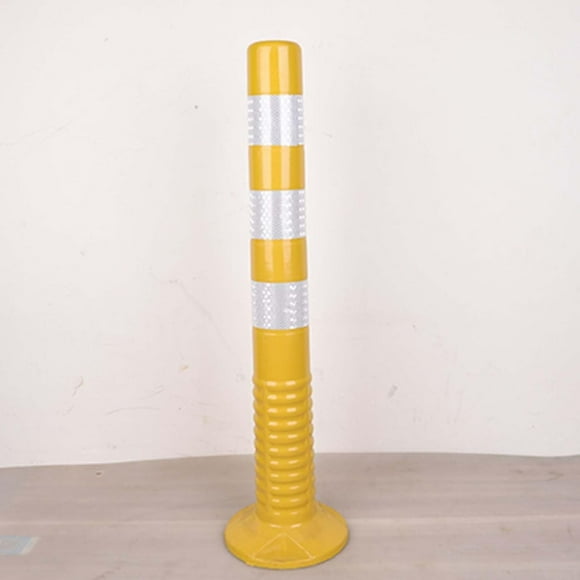 driveway bollards parking post Flexible Plastic Safety Bollard Post Parking Barrier, Impact Resistant Traffic Delineator Post Reflective, Road Safety Private Parking Space Caution Cones ( Color : Yell