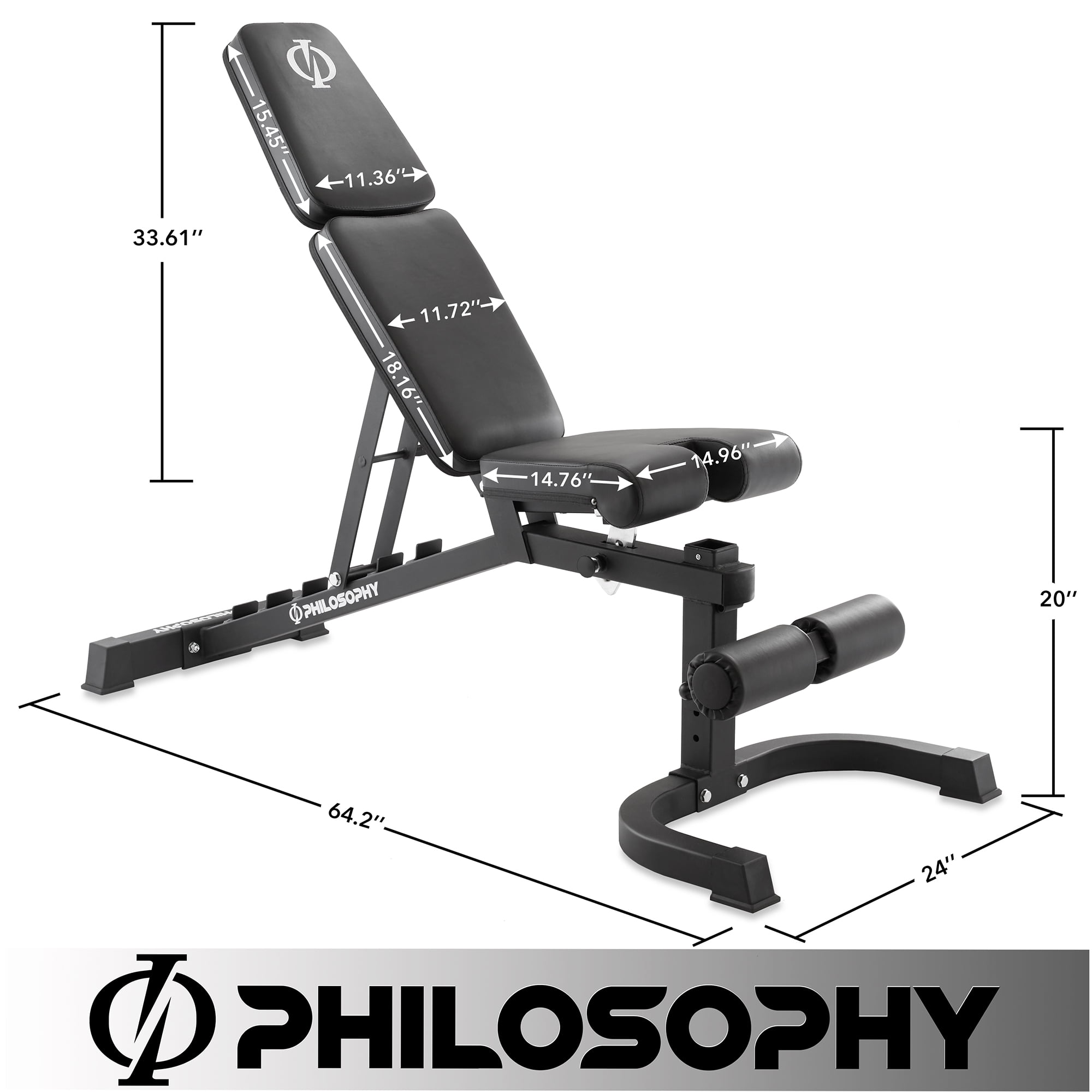 Philosophy Gym Adjustable Weight Bench, Heavy-Duty Flat Incline Decline