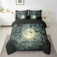 thumbnail image 2 of Manfei Spooky Bats 7-Piece Twin Bedding Sets,Happy Halloween Day Bedding Comforter Set,Yellow Moon Pattern Sheet Sets For Boys Kids,Luxury Bedroom Decor Reversible, 2 of 8