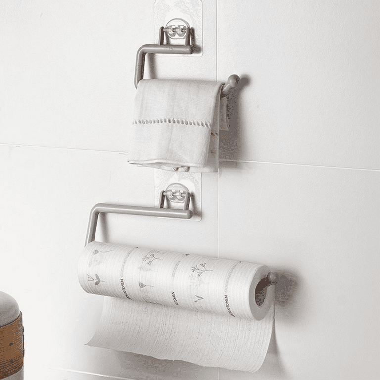 Punch-free Paper Towel Holder Stainless Steel Kitchen Under Cabinet Roll  Rack White Black Bathroom Wall-mounted Tissue Hanger
