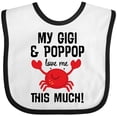 thumbnail image 3 of Inktastic Gigi and Poppop Love Me Crab Boys or Girls Baby Bib, 3 of 4