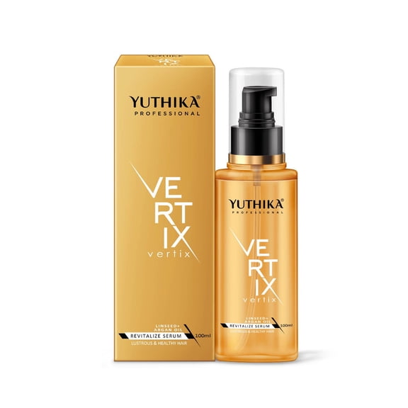 Yuthika Professional Vertix Hair Serum, Nourishing Treatment for Chemically Treated Hair, Reduces Frizz, Adds Shine, 3.38 fl oz