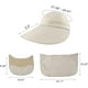 thumbnail image 4 of Sombreros de pesca con ala ancha y protección UV para mujer, sombrero de verano plegable con cola de caballo y solapa desmontable, 4 of 7