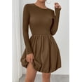 thumbnail image 3 of Vestido PRETTYGARDEN 2025 Casual de Manga Larga Mini Marrón Talle S, 3 of 8